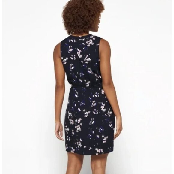 41 Hawthorn Floral Sleeveless Tie Waist Button Front Dress Claira Navy Pink NWT - Picture 2 of 8